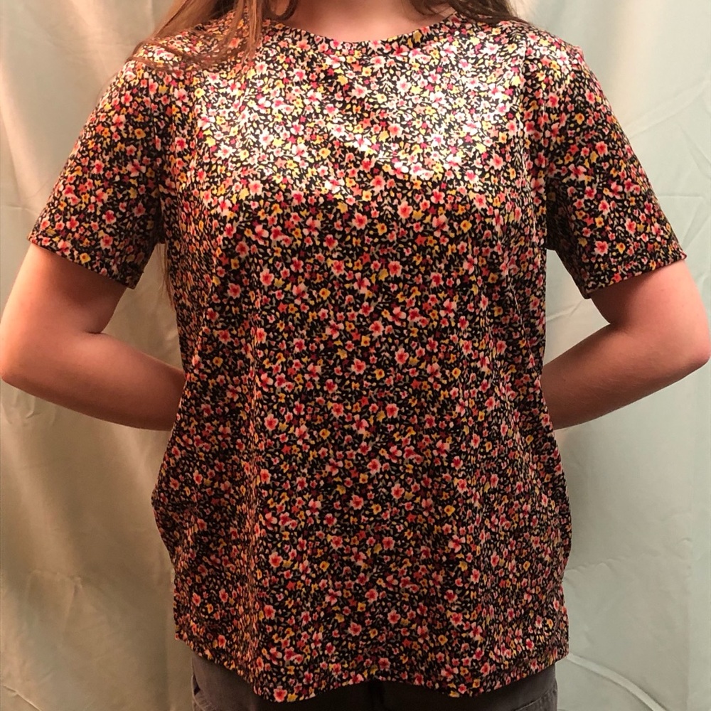 Velvet floral tee